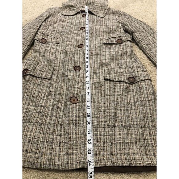 Patrizia Pepe Beige/Brown Coat Cotton Blend Belted Size 44 Italy - Picture 5 of 12